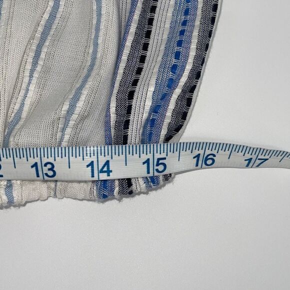 Cato Womens Crop Top Tank Cami Striped Tie Shoulder Blue White Size Large - Picture 8 of 8